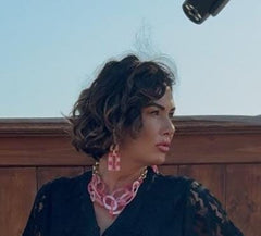 Orecchini Completo collana Rosa