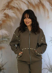 Maglia felpa zip Perla